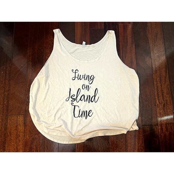 Living on Island Time 2XL beige tank top by Bella Canvas - Picture 1 of 5